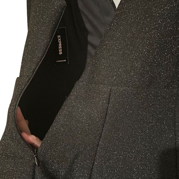 *New* Express Ladies Size S Sparkle Glitters Sweetheart Neck Black Body Mini Dre - Picture 8 of 14